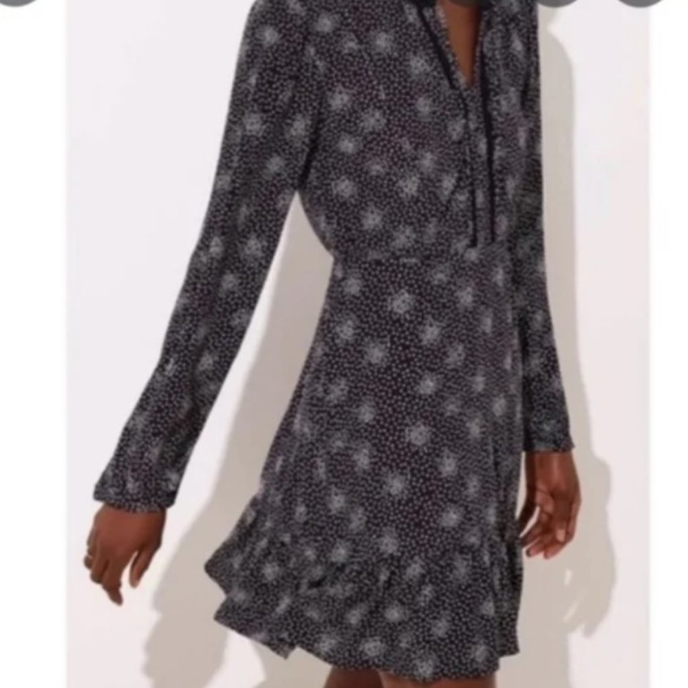 BNWT - Loft Black and White Firework Dot Dress Size 10P
